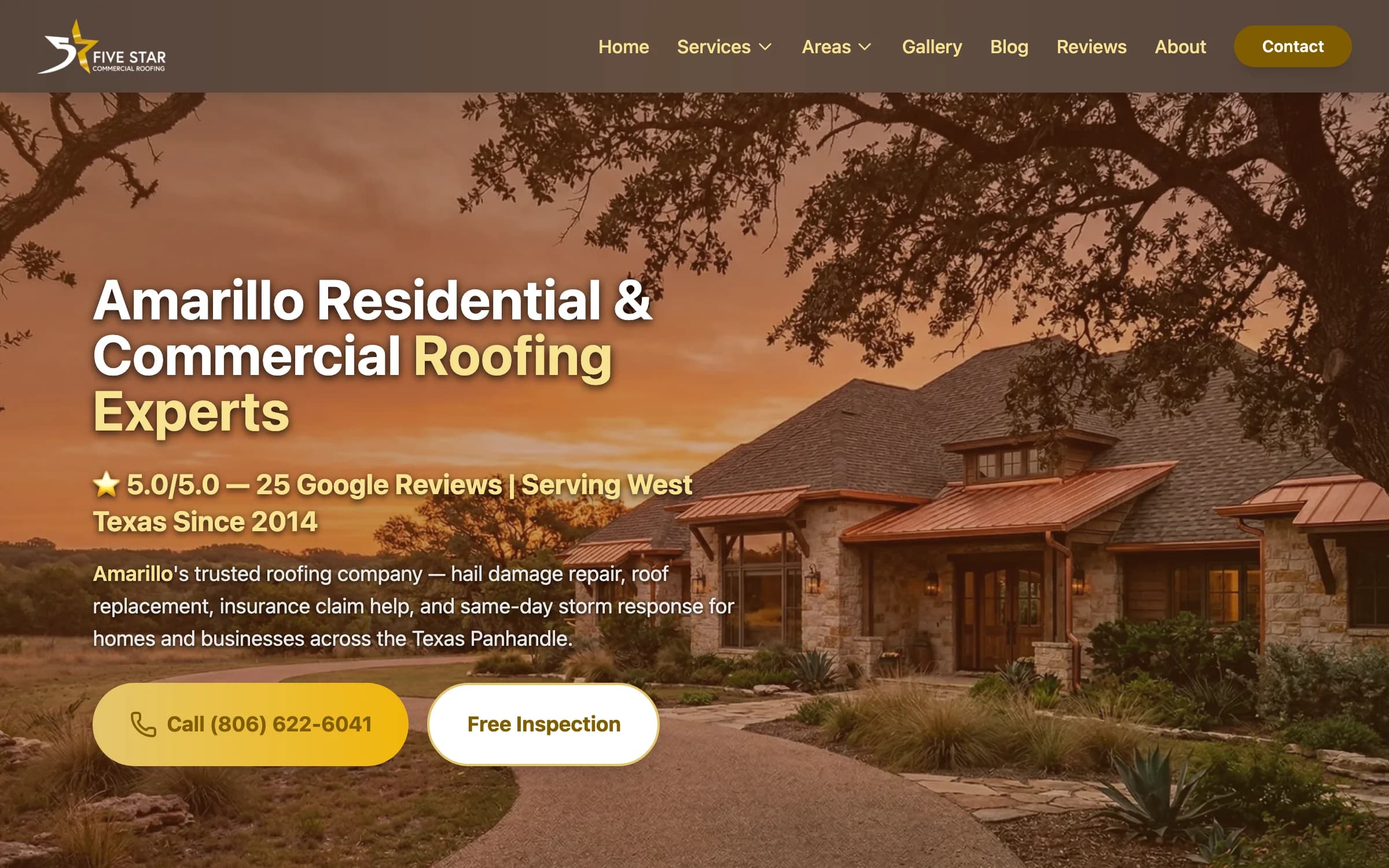 5 Star Commercial Roofing — site preview